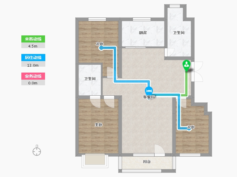 辽宁省-盘锦市-鑫华锦府-80.00-户型库-动静线