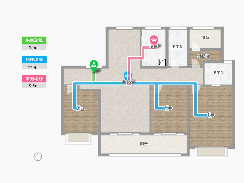 江苏省-泰州市-金通桃花源-143.00-户型库-动静线