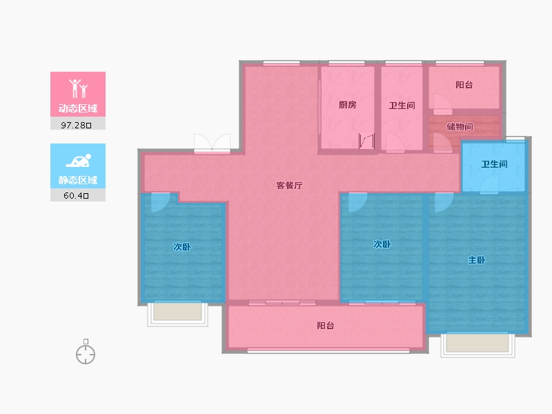 江苏省-泰州市-金通桃花源-143.00-户型库-动静分区