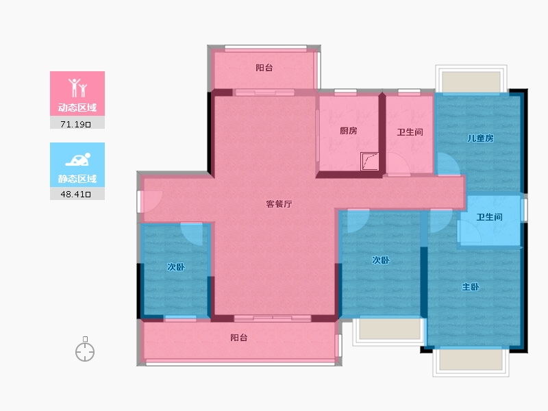 广东省-阳江市-敏捷云锦华府-110.00-户型库-动静分区