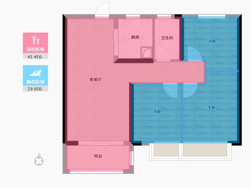 湖北省-武汉市-海伦堡汉江府-96.00-户型库-动静分区