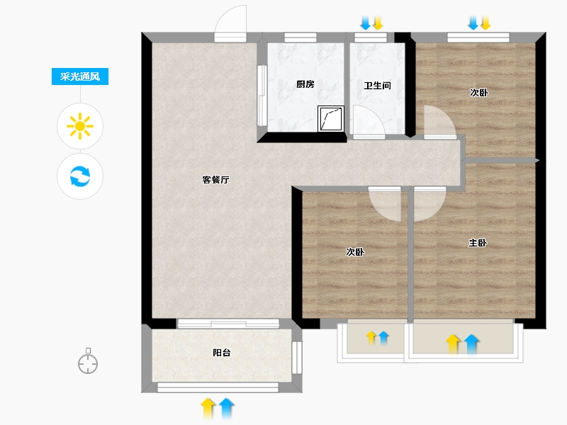 湖北省-武汉市-海伦堡汉江府-96.00-户型库-采光通风