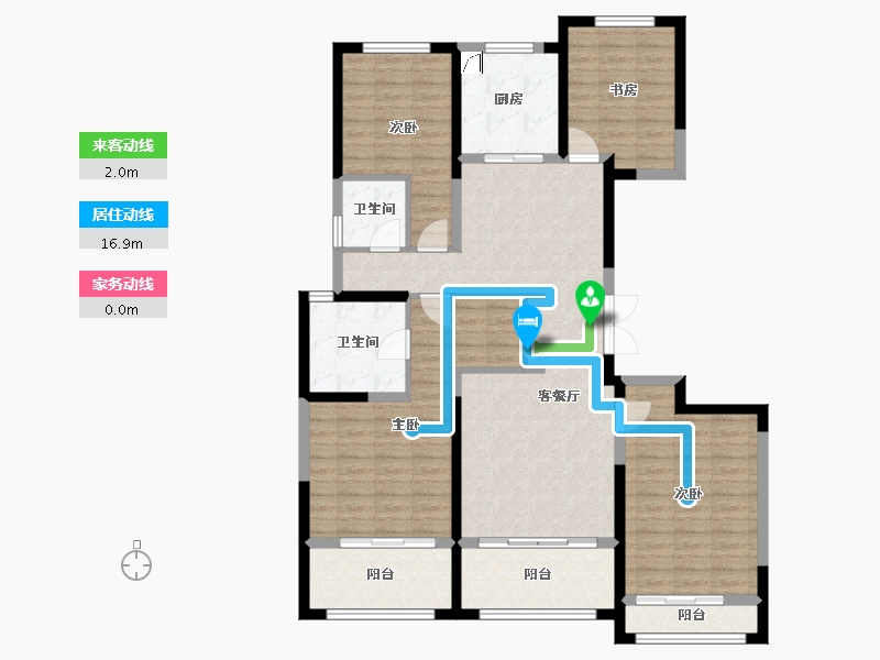 陕西省-西安市-旺座城-海德堡PARK-132.00-户型库-动静线