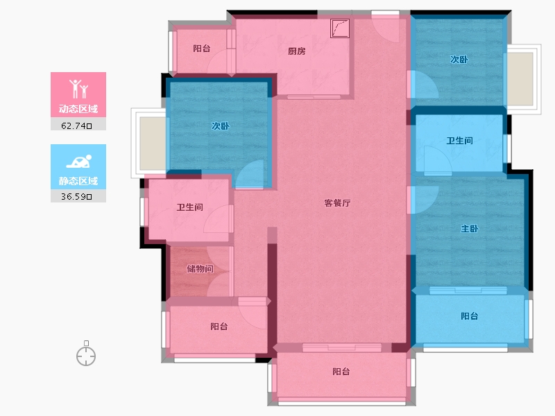 四川省-成都市-和瑞锦府-109.45-户型库-动静分区