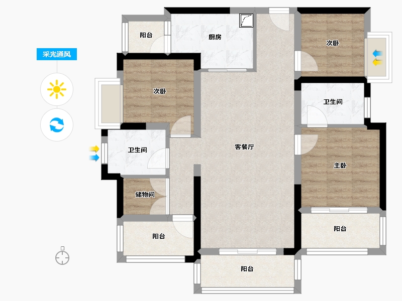 四川省-成都市-和瑞锦府-109.45-户型库-采光通风