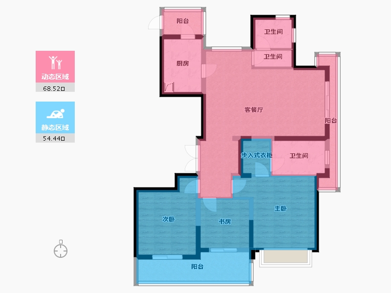 浙江省-温州市-昆玉华府-120.00-户型库-动静分区