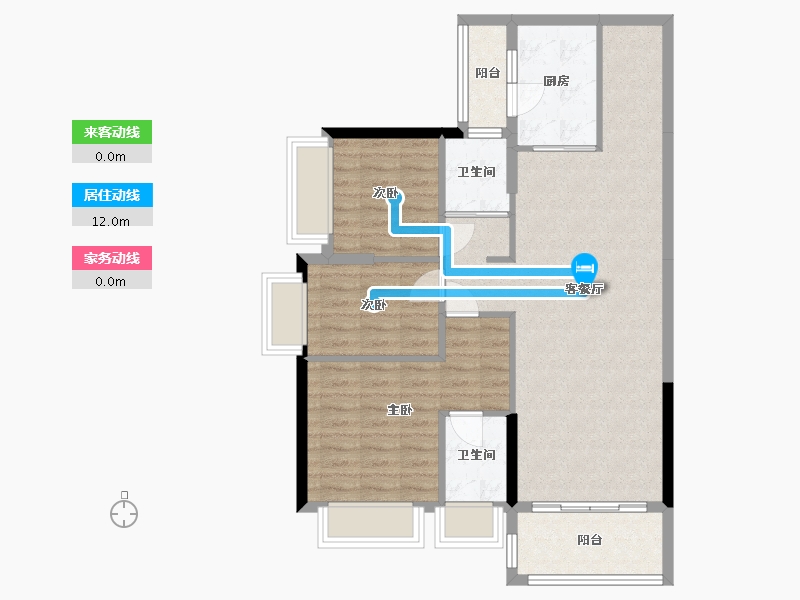 贵州省-贵阳市-碧桂园·西南上城-紫御府组团-89.00-户型库-动静线