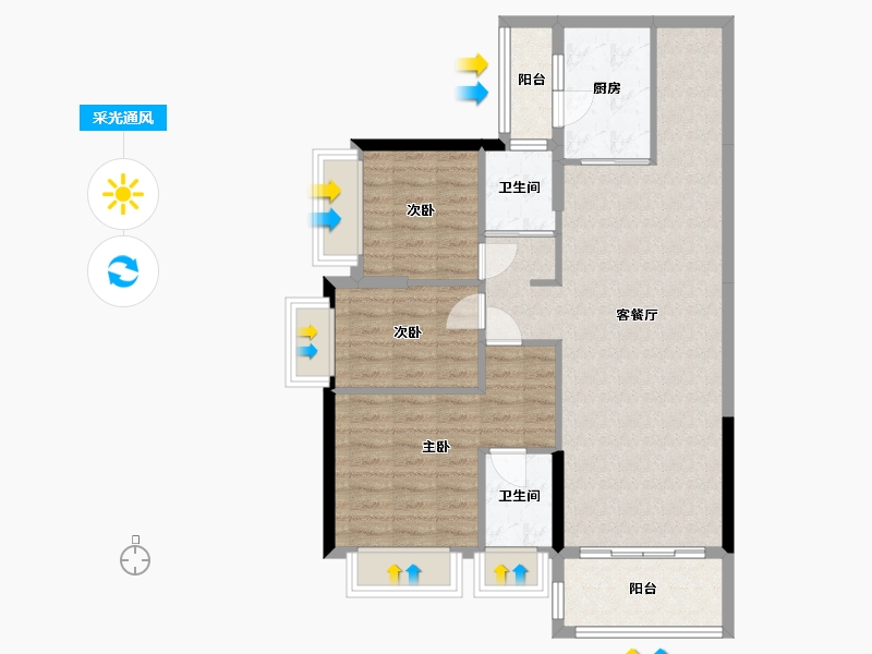 贵州省-贵阳市-碧桂园·西南上城-紫御府组团-89.00-户型库-采光通风