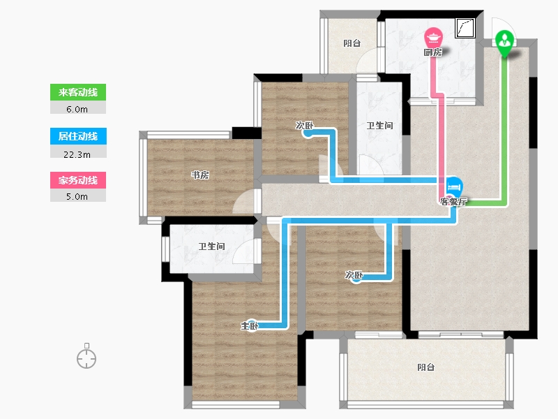 广西壮族自治区-南宁市-彰泰学府-75.00-户型库-动静线