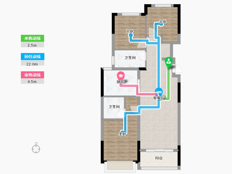 浙江省-金华市-富力三江都荟-86.14-户型库-动静线