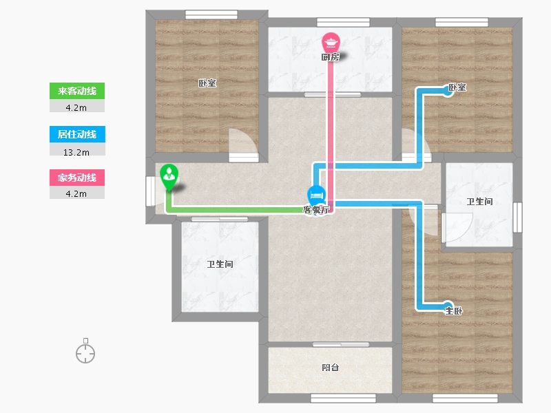 河北省-廊坊市-天园三期-89.67-户型库-动静线