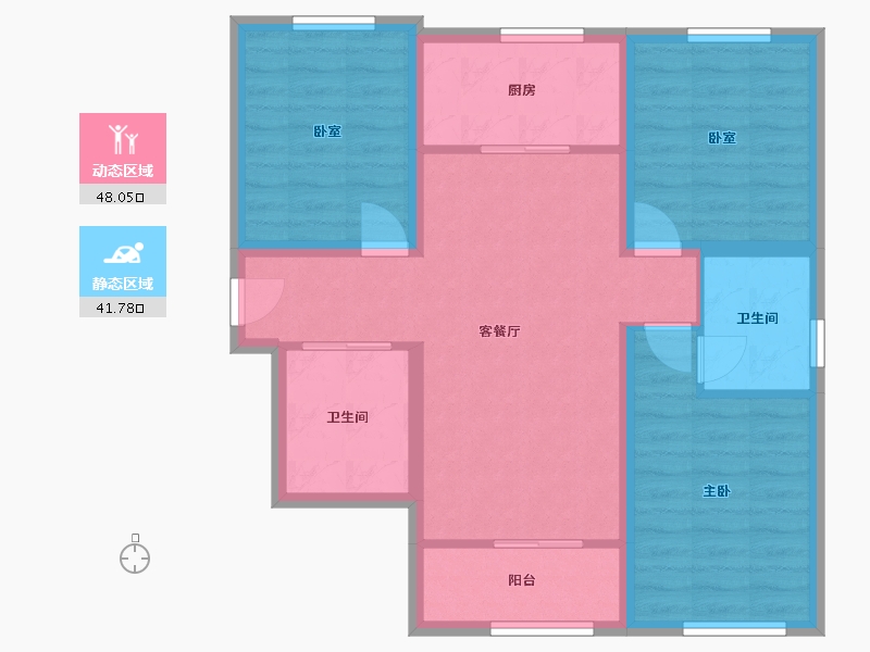 河北省-廊坊市-天园三期-89.67-户型库-动静分区