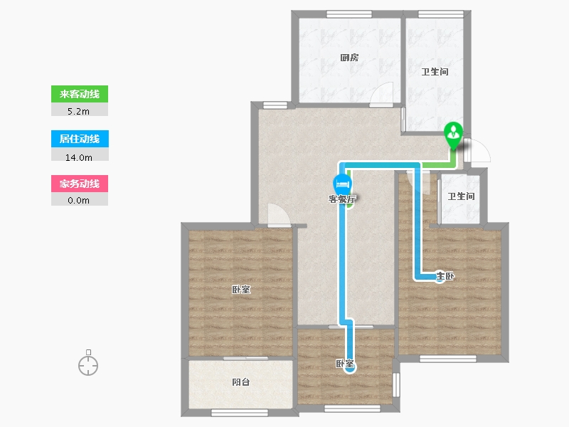 上海-上海市-汇龙公寓-东区-94.00-户型库-动静线