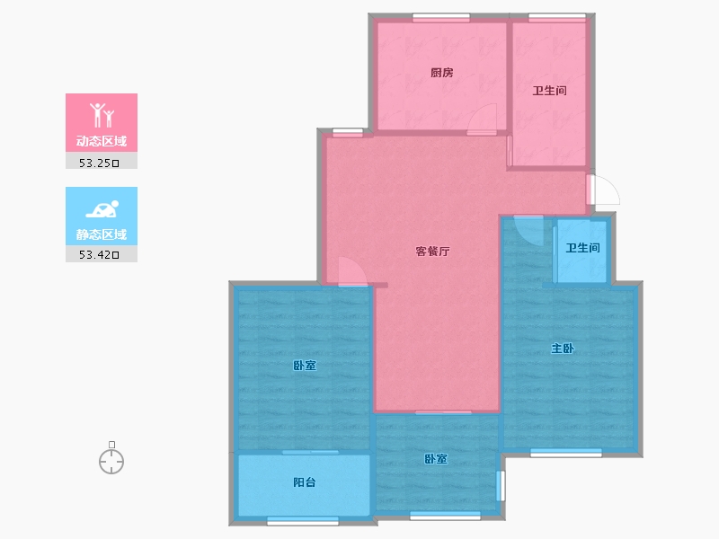 上海-上海市-汇龙公寓-东区-94.00-户型库-动静分区