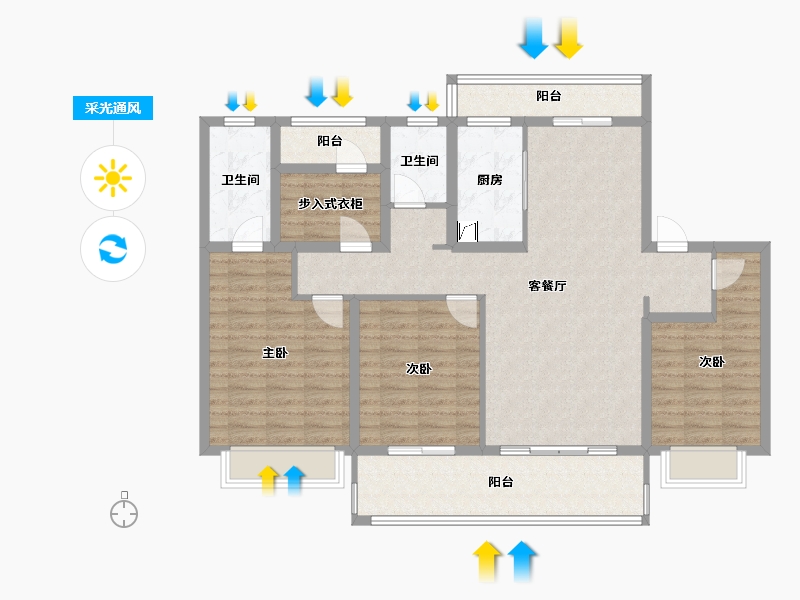 江苏省-南通市-翰林首府-115.60-户型库-采光通风