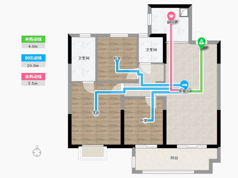 河南省-洛阳市-金科绿都天宸-89.54-户型库-动静线