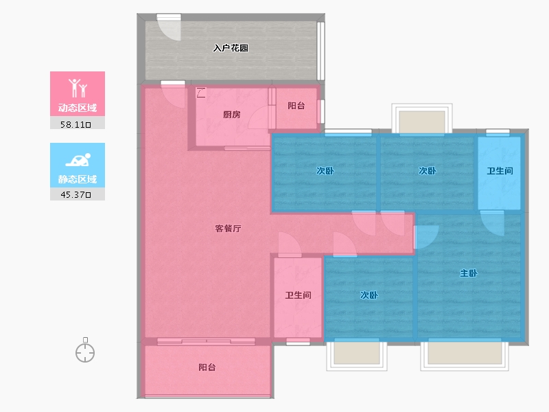 广东省-河源市-霸王花东苑-119.69-户型库-动静分区