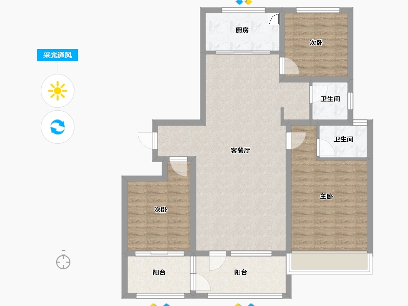 山东省-济宁市-龙城国尊府-99.00-户型库-采光通风