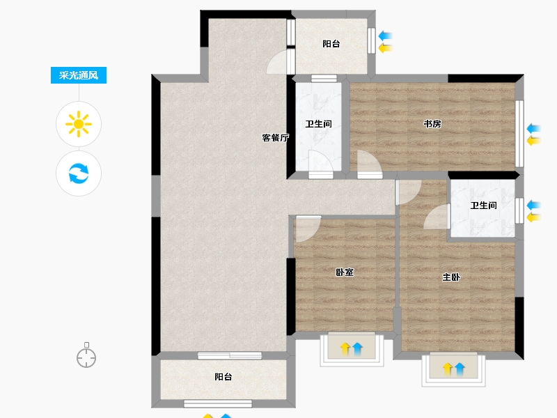 广西壮族自治区-柳州市-桂泰商业广场-84.00-户型库-采光通风