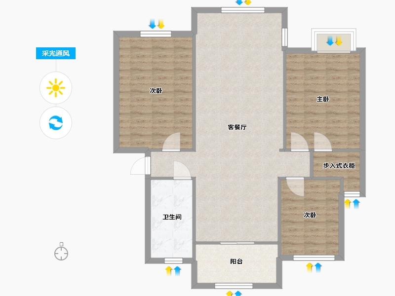 江苏省-苏州市-悦兴花苑-120.00-户型库-采光通风