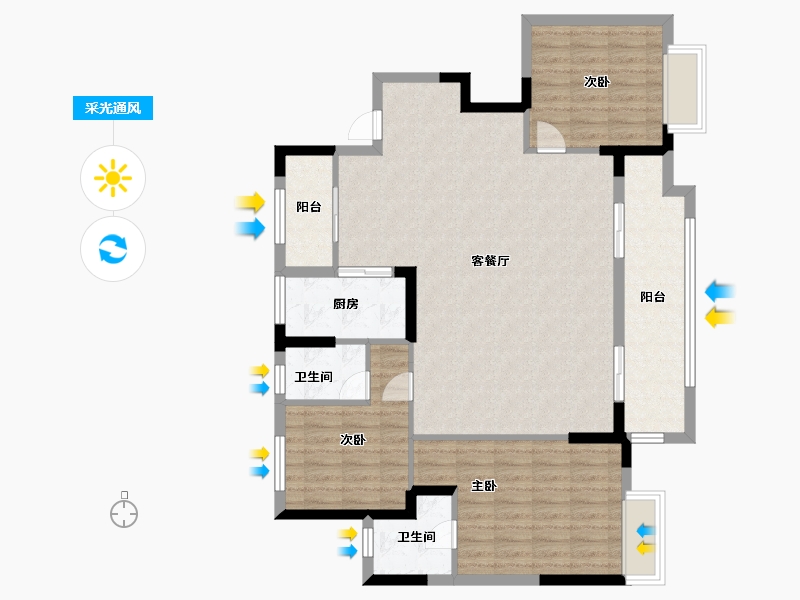 浙江省-嘉兴市-上荣府-108.00-户型库-采光通风