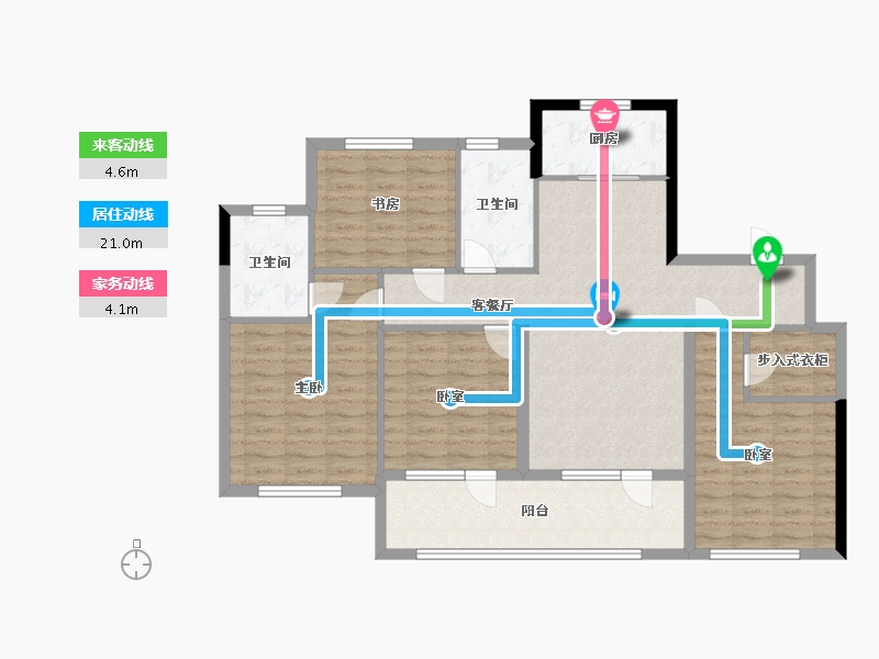 浙江省-宁波市-得力明璟园-110.00-户型库-动静线