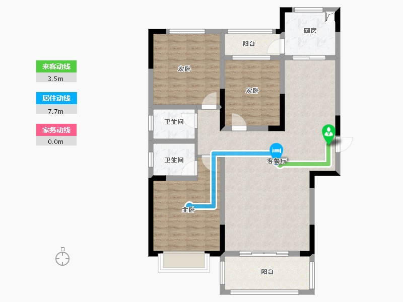 河南省-洛阳市-香堤小院-105.00-户型库-动静线