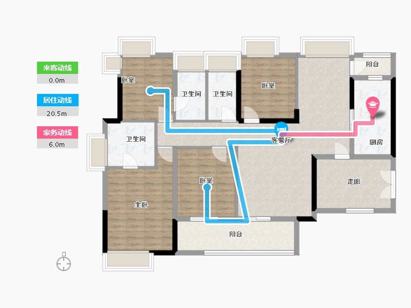 广东省-广州市-科城山庄-123.00-户型库-动静线