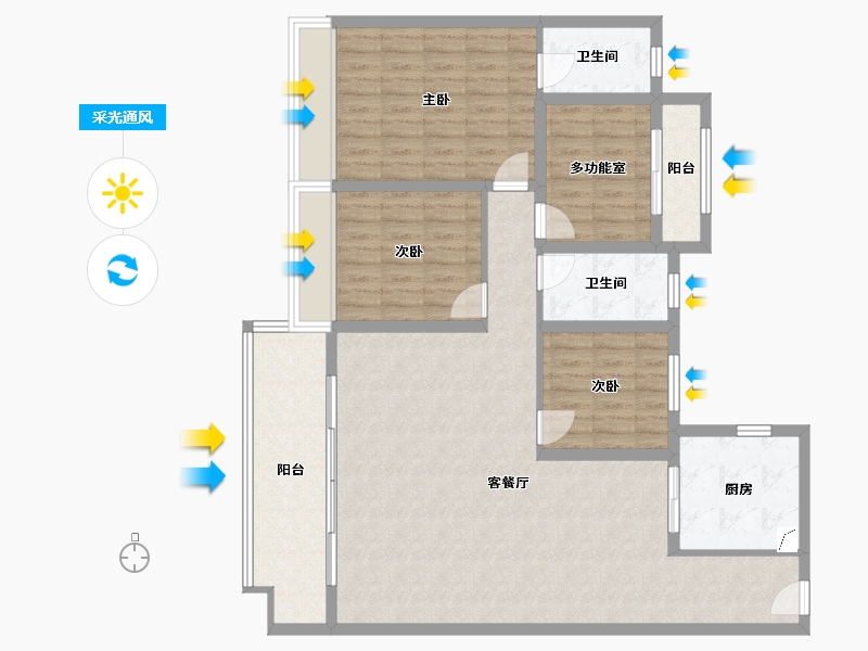 广东省-东莞市-碧桂园-120.00-户型库-采光通风