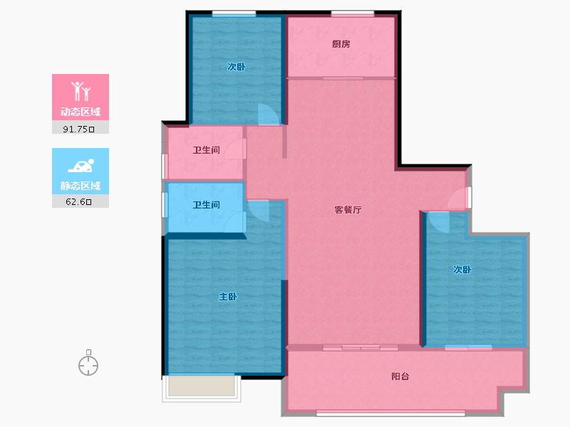 山东省-烟台市-玲珑玺悦府小区-141.00-户型库-动静分区