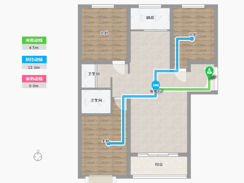 山西省-运城市-公园绿城-A区-90.00-户型库-动静线