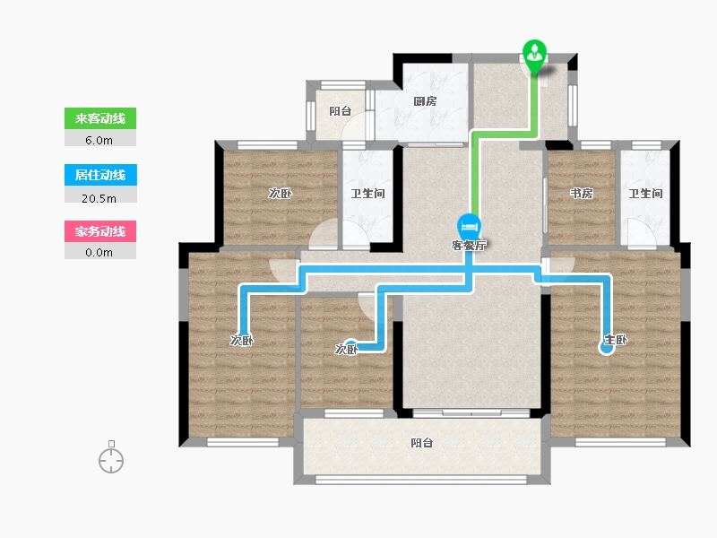 广东省-湛江市-龙湖山庄-125.00-户型库-动静线