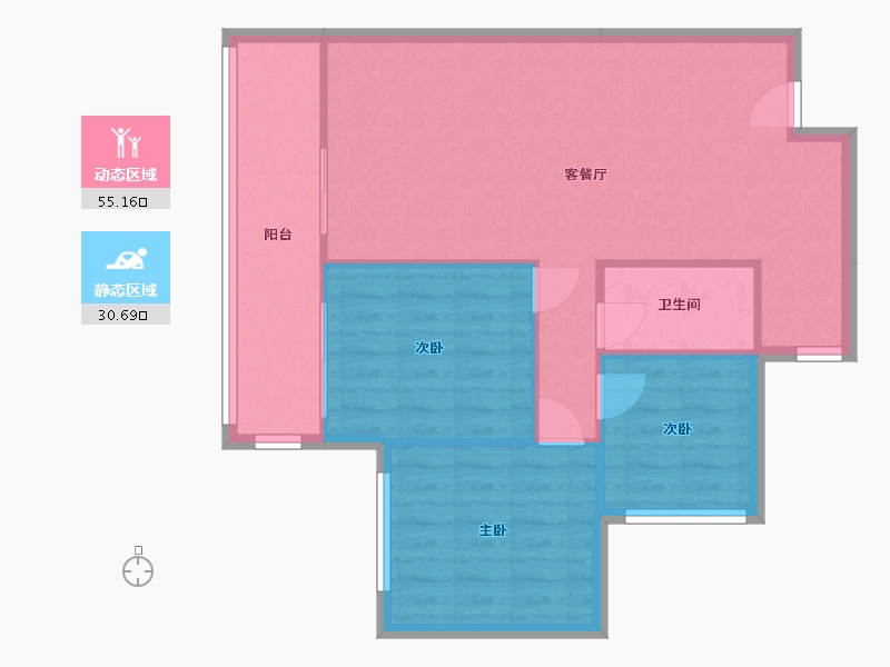 四川省-攀枝花市-华芝中央铭城-85.00-户型库-动静分区