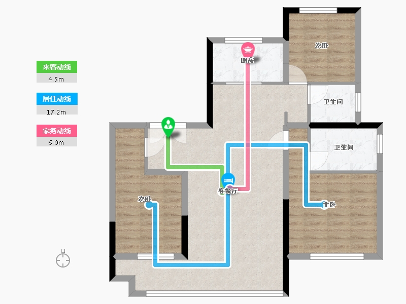 河北省-唐山市-花海国际-95.27-户型库-动静线