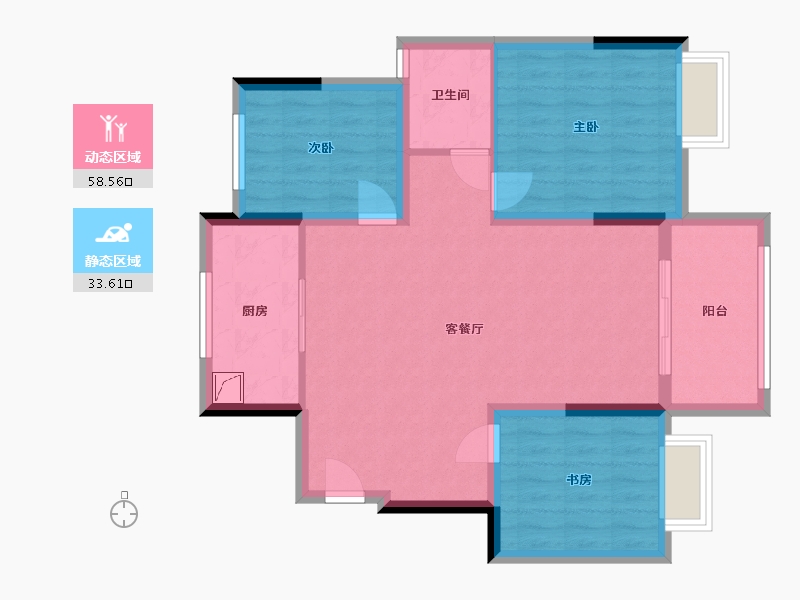 河南省-安阳市-桃源艺境-80.00-户型库-动静分区