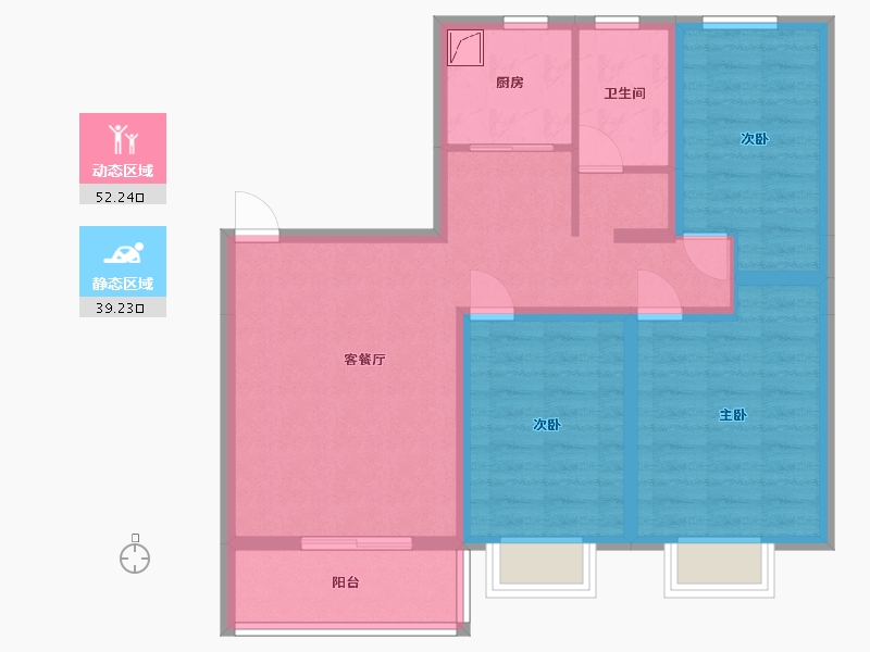 陕西省-咸阳市-望贤城启-98.00-户型库-动静分区