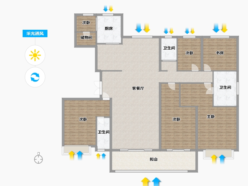 山东省-东营市-碧桂园鑫都·天樾-150.00-户型库-采光通风