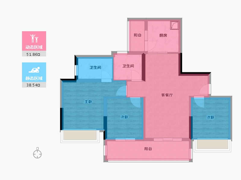 四川省-成都市-奥园锦官芳华-82.59-户型库-动静分区