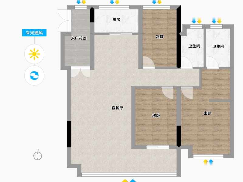 福建省-泉州市-外溪埔-92.92-户型库-采光通风