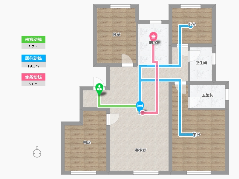 内蒙古自治区-赤峰市-星海明珠-106.30-户型库-动静线