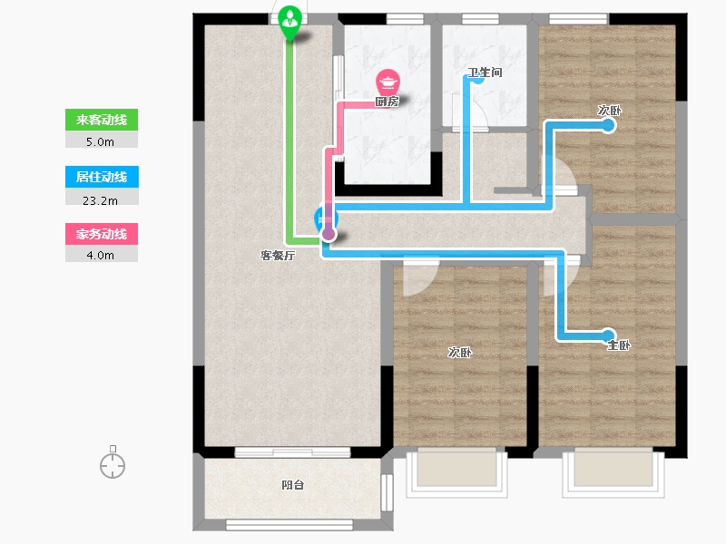 山西省-晋中市-雅居佳苑-90.00-户型库-动静线