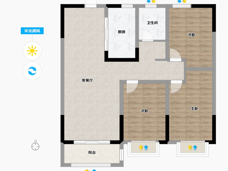 山西省-晋中市-雅居佳苑-90.00-户型库-采光通风