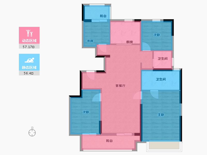 河南省-郑州市-康桥那云溪-104.00-户型库-动静分区