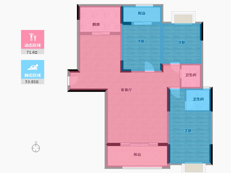 湖南省-株洲市-渌江华府-127.00-户型库-动静分区