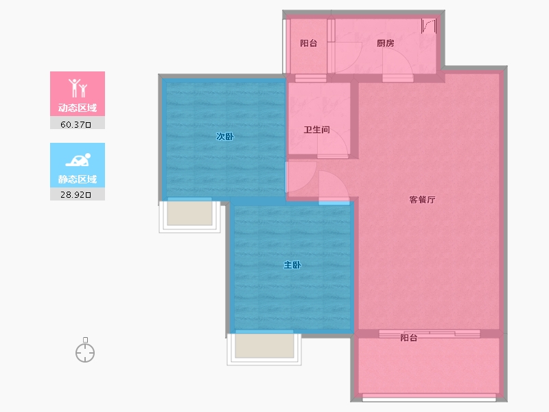 四川省-成都市-龙潭寺安置房4期-80.00-户型库-动静分区