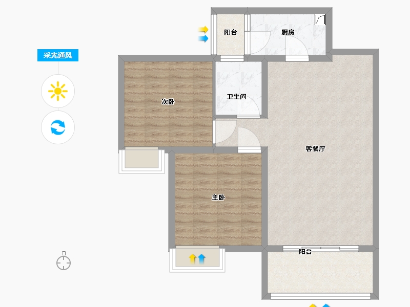 四川省-成都市-龙潭寺安置房4期-80.00-户型库-采光通风