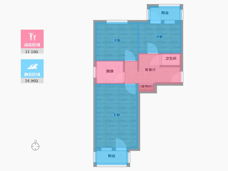 北京-北京市-大山子北里-50.00-户型库-动静分区