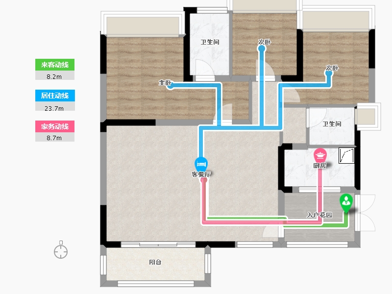 贵州省-贵阳市-保利凤凰湾-95.29-户型库-动静线