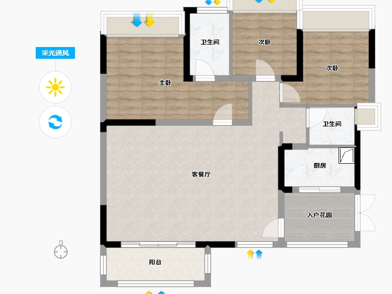 贵州省-贵阳市-保利凤凰湾-95.29-户型库-采光通风