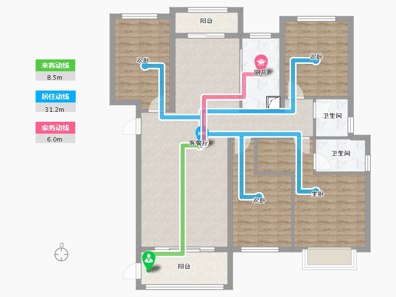 江西省-赣州市-壹号院-127.00-户型库-动静线